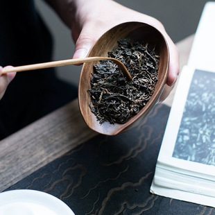黑胡桃木高档茶则实木赏茶荷锡茶拨长柄茶匙勺茶道六君子茶具配件-阿里巴巴
