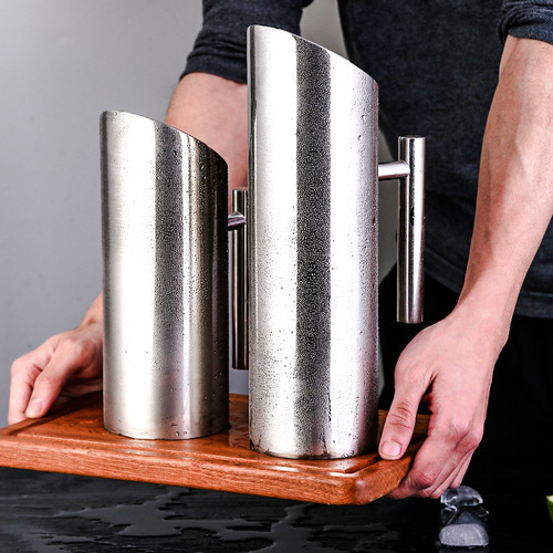 Stainless steel straight-body ice bucket bar separator, ice pot, water pot, cocktail cold water pot, cold brew coffee pot, fruit press pot