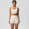 7110 Bra + 7109 Pocket Shorts Set - Light Ivory