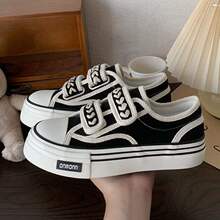 小众麦穗魔术贴帆布鞋女ulzzang港风小白鞋ins潮百搭秋休闲板鞋子