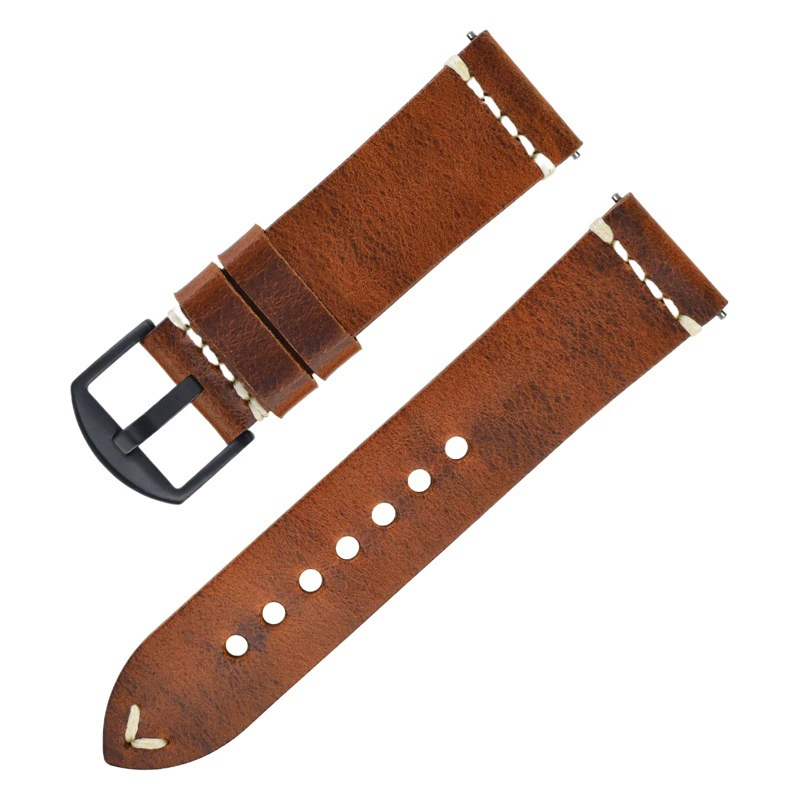 Винтажный итальянский меняющий цвет масляный воск кожаный ремешок для часов Верхний слой кожаный ремешок из воловьей кожи оптом умный ремешок из натуральной кожи