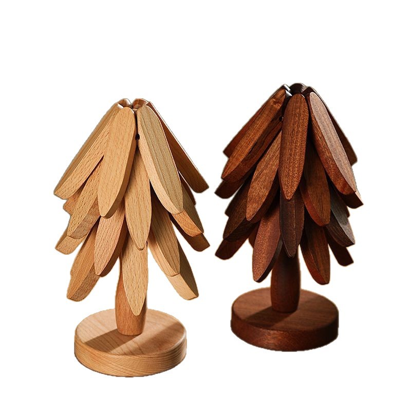 Nuevo árbol de Navidad de alta calidad almohadilla de aislamiento térmico mesas de comedor creativas tazas de árbol resistentes a quemaduras cojín de platos cubiertos domésticos