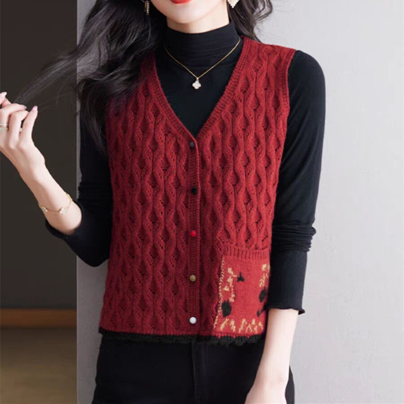 针织马甲背心女2025新款春秋外搭毛衣开衫外套短款宽松坎肩上衣|undefined