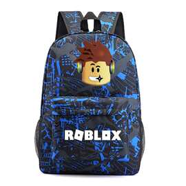 跨境roblox游戏周边星空男女双肩包电脑包高中学生书包闪电图案