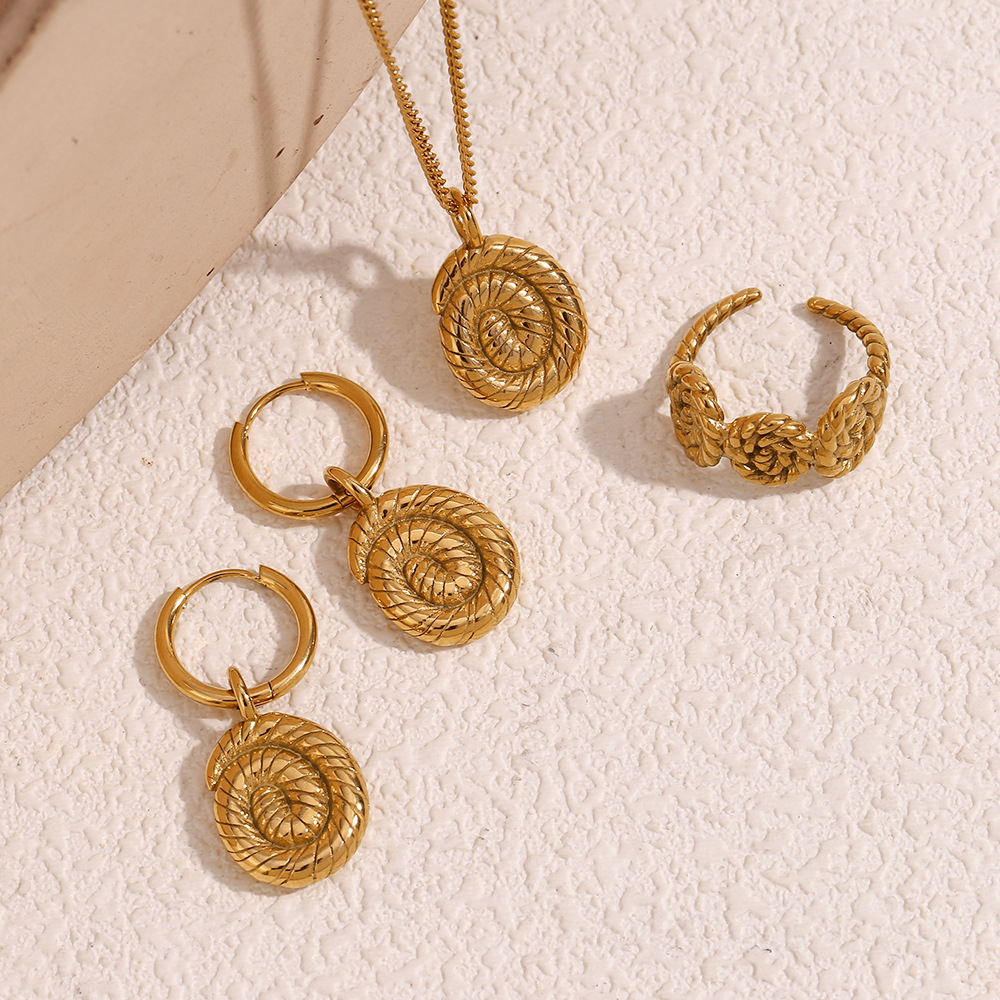 Thread Spiral Snail Stainless Steel Fine Jewelry