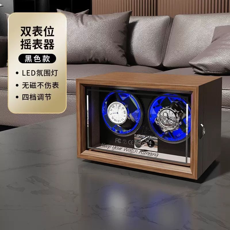 ドイツブランドの木製時計器磁気保護時計静音アップチェーン腕時計自動時計器プレゼントクリスマスプレゼント|undefined