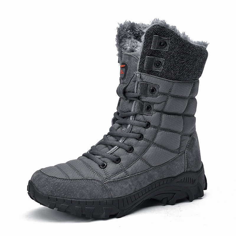 2024 Invierno nuevas botas de nieve forradas de lana de los Hombres Calientes de moda zapatos de los hombres de alta superior montañismo al aire libre engrosada de los hombres de algodón acolchado zapatos