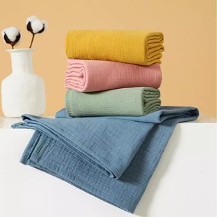 Cross-Border Baby Bath Towel Plain Gauze Six-Layer Baby Bubble Cotton Bath Towel Blanket Baby Autumn and Winter Blanket Cover