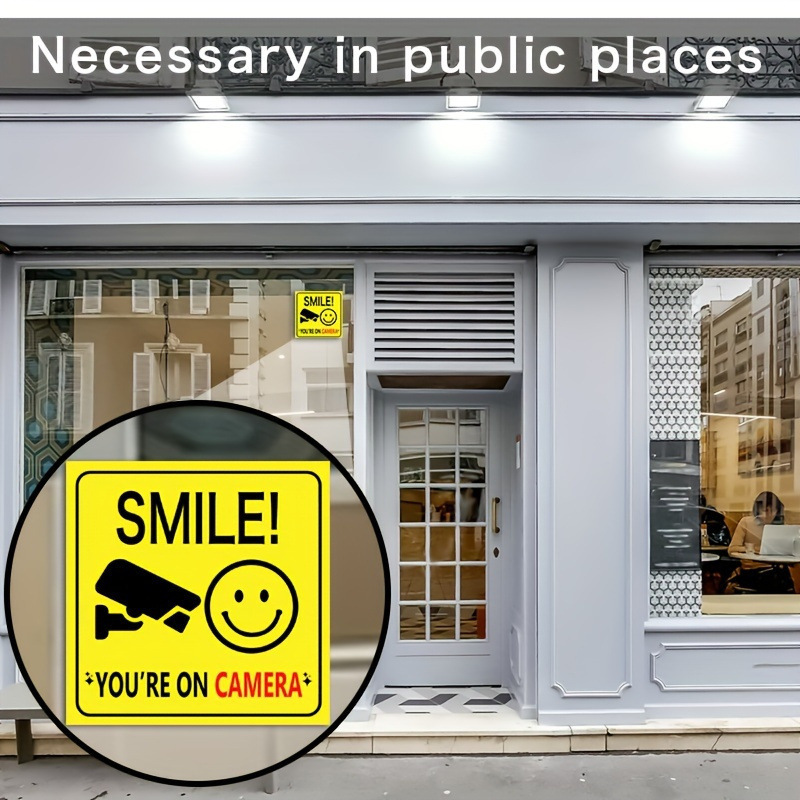 Laughing one of you in front of the camera, the scope of the outdoor video monitoring warning CCTV safety camera logo 4