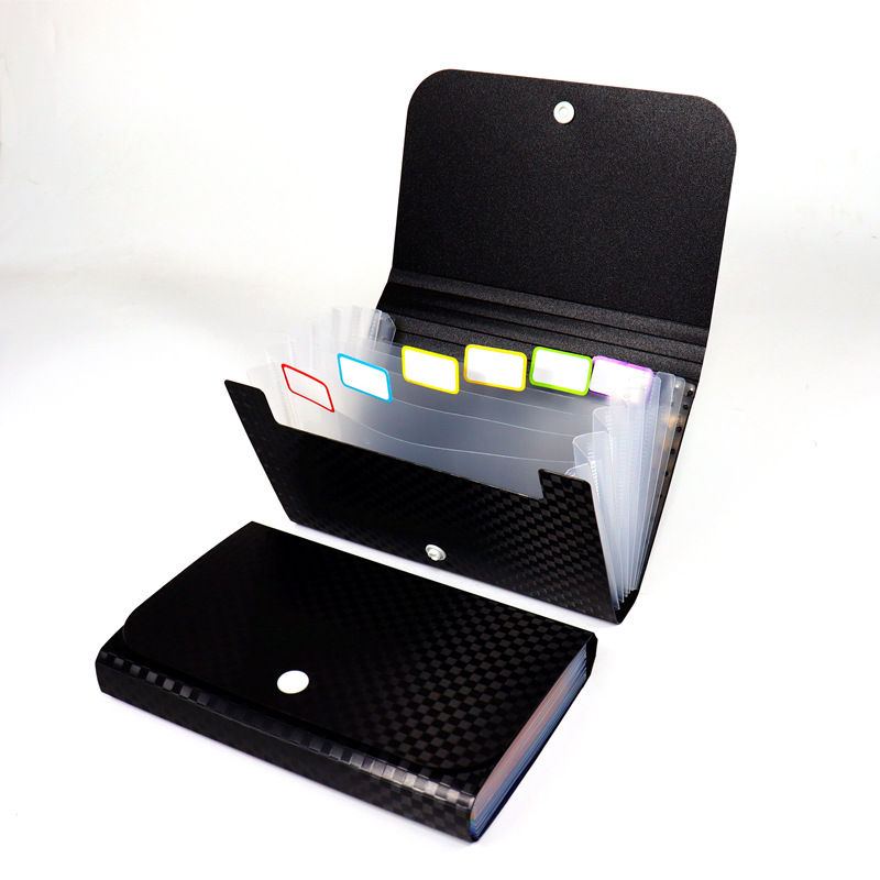 Mini botón bolsa de órgano A6B8 multi-capa bolsa de archivo juego Cambio de licencia de conducir moneda tarjeta bancaria bolsa de almacenamiento