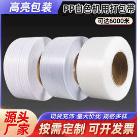厂家批发白色pp打包带多规格塑料捆扎带板材课本货物运输捆绑带