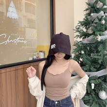 夏季辣妹吊带美背无缝棉纱带胸垫性感吊带背心抹胸大胸显小打底衫