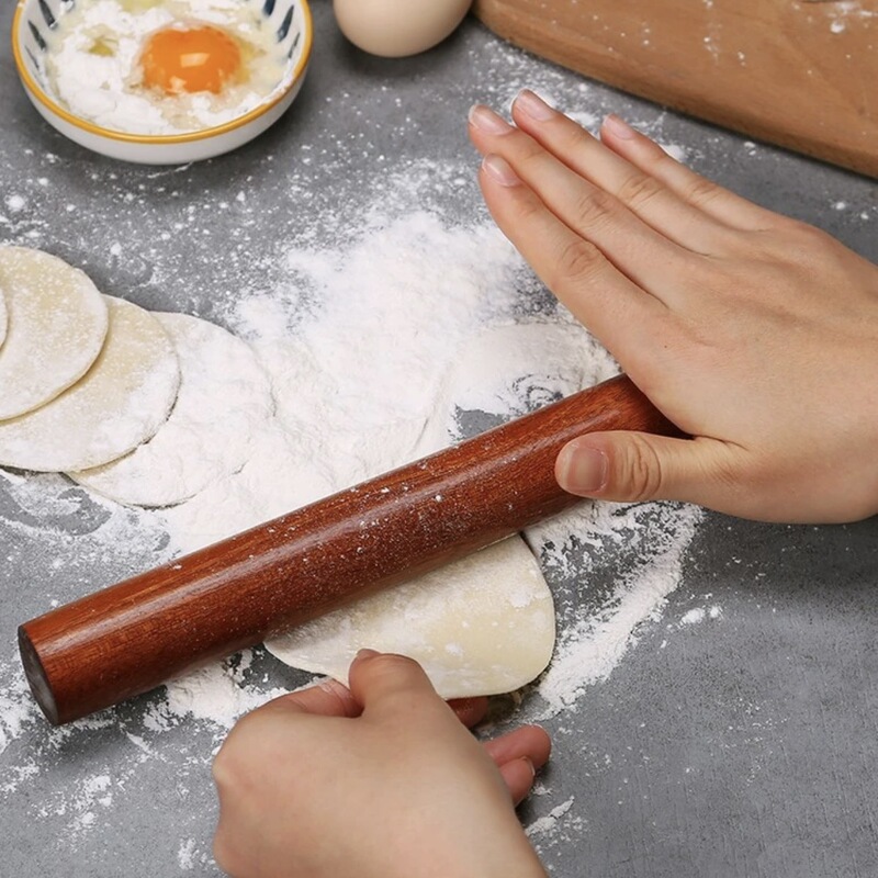 烏檀木のめん棒家庭用の実木は無味で滑らかで、ギョーザの皮餅の皮を抑えて棒を整えます。|undefined