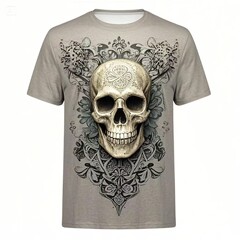 2024 新しいクロスボーダー temu AliExpress Xiyin Amazon スカル 3D プリント Tシャツファッションメンズ半袖