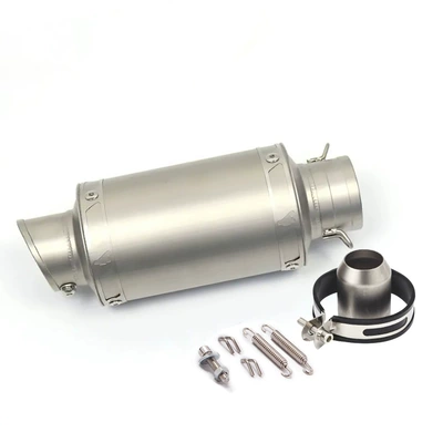 51mm universal modified Motorcycle exhaust pipe - titanium-white