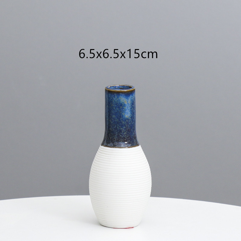 Cerámica moderna simple pequeña boca florero decoración Nordic salón escritorio arreglo floral flor seca decoración del hogar al por mayor