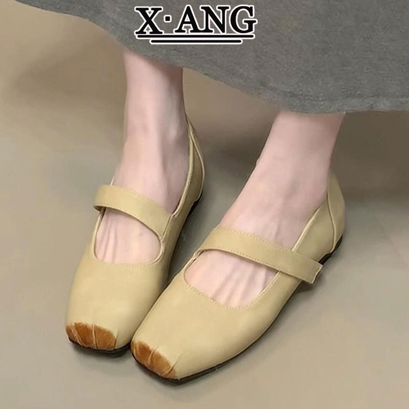 羊皮版法式玛丽珍鞋子女内增高女鞋2025新款一脚蹬软底猪鼻子单鞋|undefined