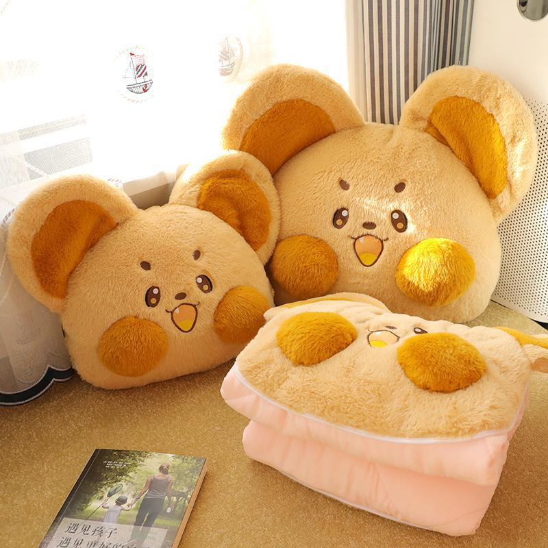 Invierno engrosado almohada colcha doble uso 2 en 1 almohada plegable para automóviles almohada de oficina siesta manta almohada
