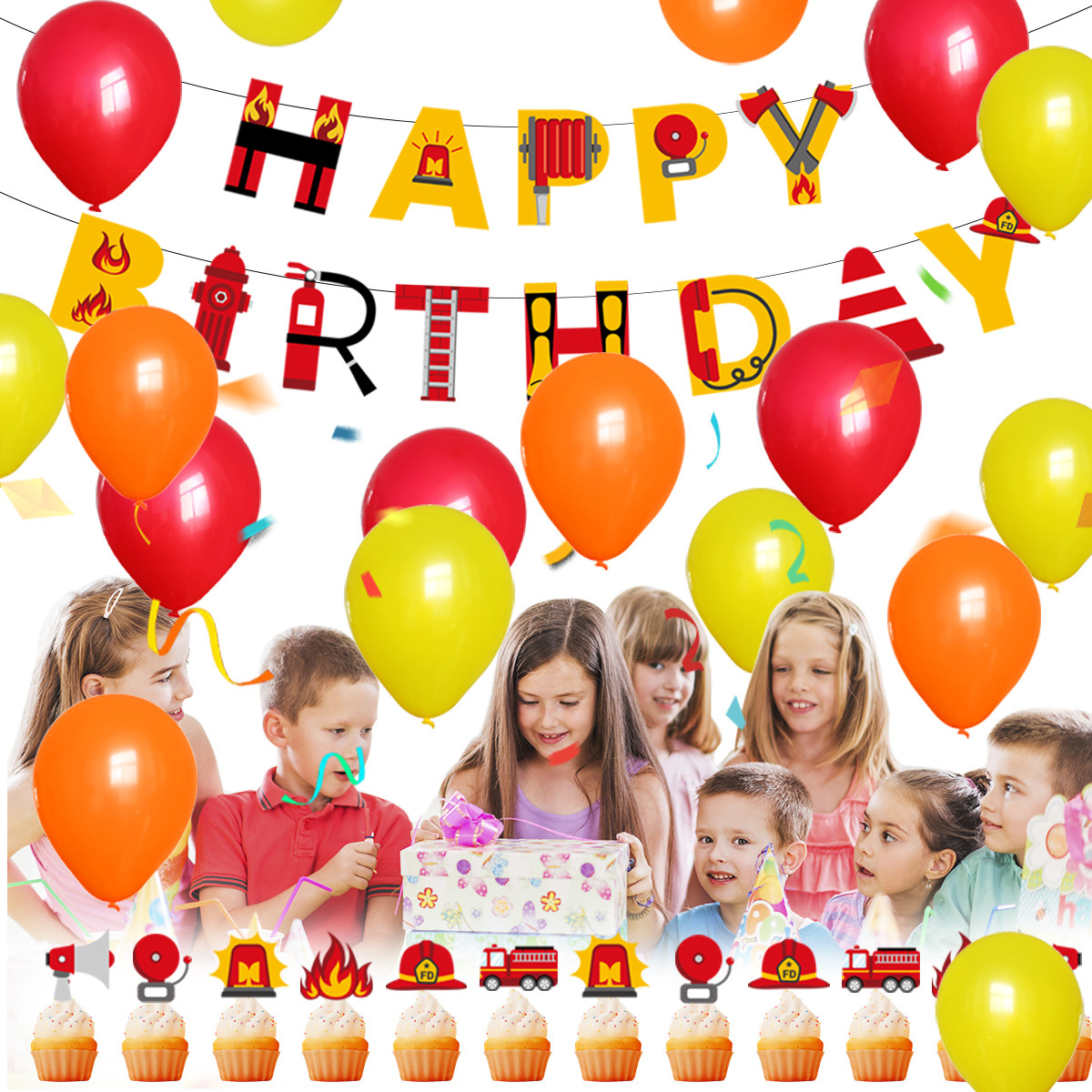 Cumpleaños globo cumpleaños tire bandera 10 pulgadas ronda látex diseño escena fiesta niños cumpleaños globo traje al por mayor