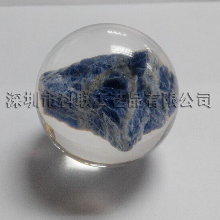 亚克力内嵌矿石展示摆件蓝宝石展示摆件矿石礼品