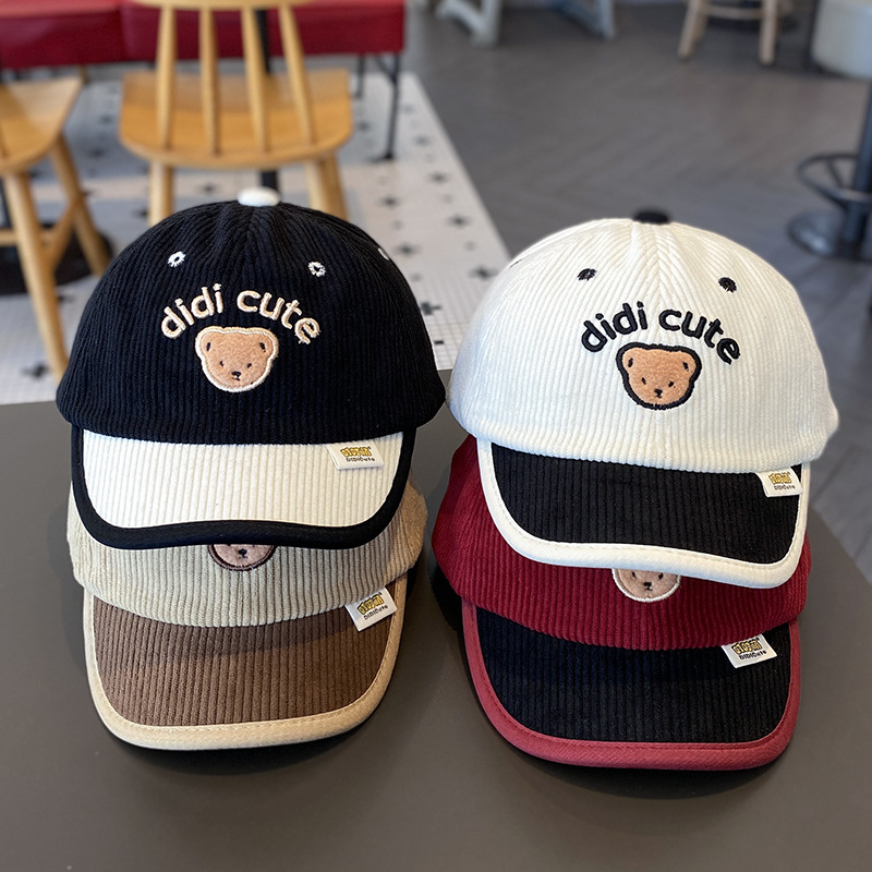 Primavera y otoño sombreros infantiles coreanos sombreros de lengua de pato para bebés de otoño y invierno de velcro para bebés de béisbol