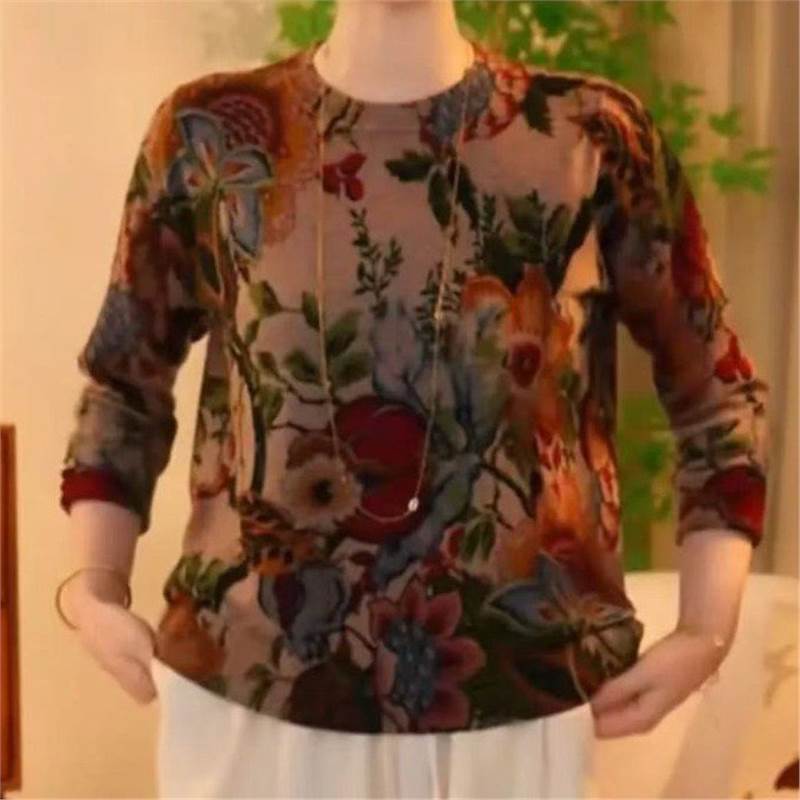 Trendy And Fashionable Retro Print Loose Versatile Base Top For , New...