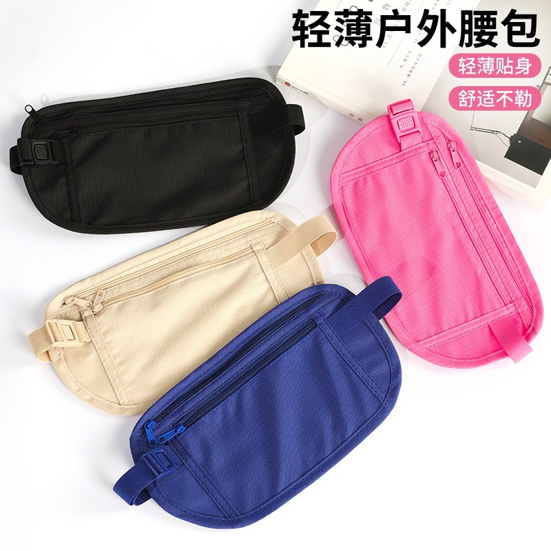 New Sports Waist Bag Travel Portable Outdoor Men and Women Invisible Thin Personal Cycling Storage Bag Factory Direct Sale
