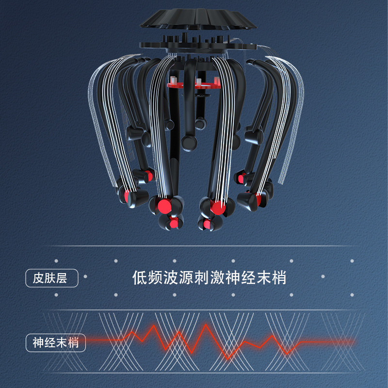 クロスボーダーインテリジェントタコヘッド全自動マッサージャーマッサージャーヘッドマッサージャーヘッドセラピーマシン工場卸売|undefined