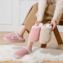 明芽品牌棉拖鞋女冬季室内家居防滑厚底踩屎感毛绒保暖情侣棉拖