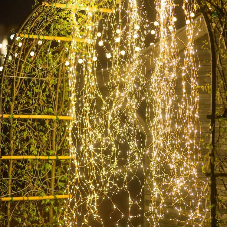 Cross-border LED waterproof waterfall light string lights for home decoration, Christmas horse tail lights, solar light string lights for hanging trees