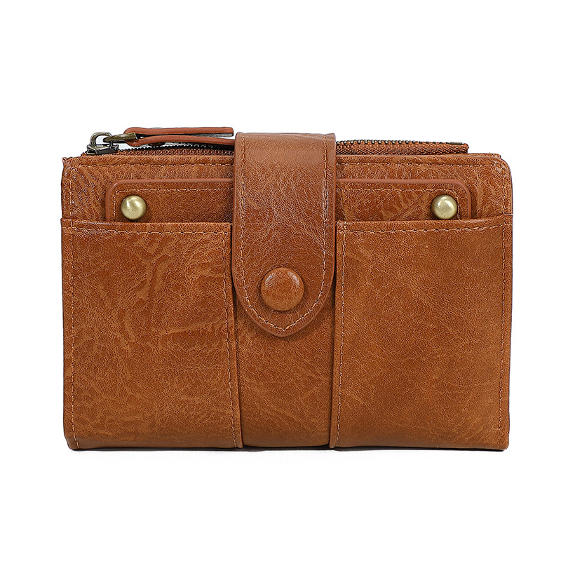 Nuevo RFID antimagnético bolso anti-robo cepillo medio y largo retro bolso de mano de piel de cera de aceite pu multifuncional bolso de mujer