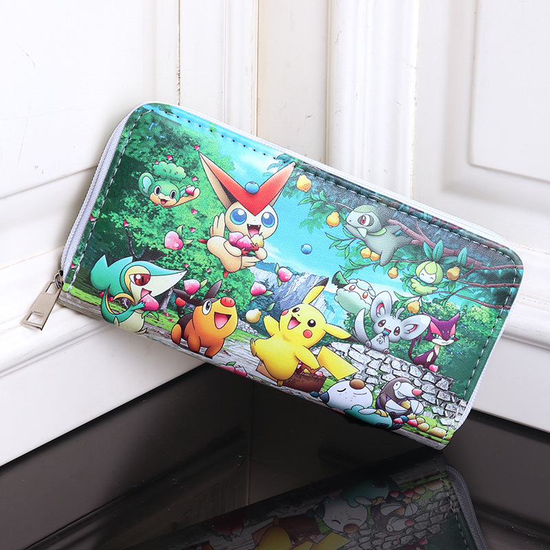 Nueva novela moda multi-tarjeta de gran capacidad de dibujos animados casual cremallera larga cartera de los hombres