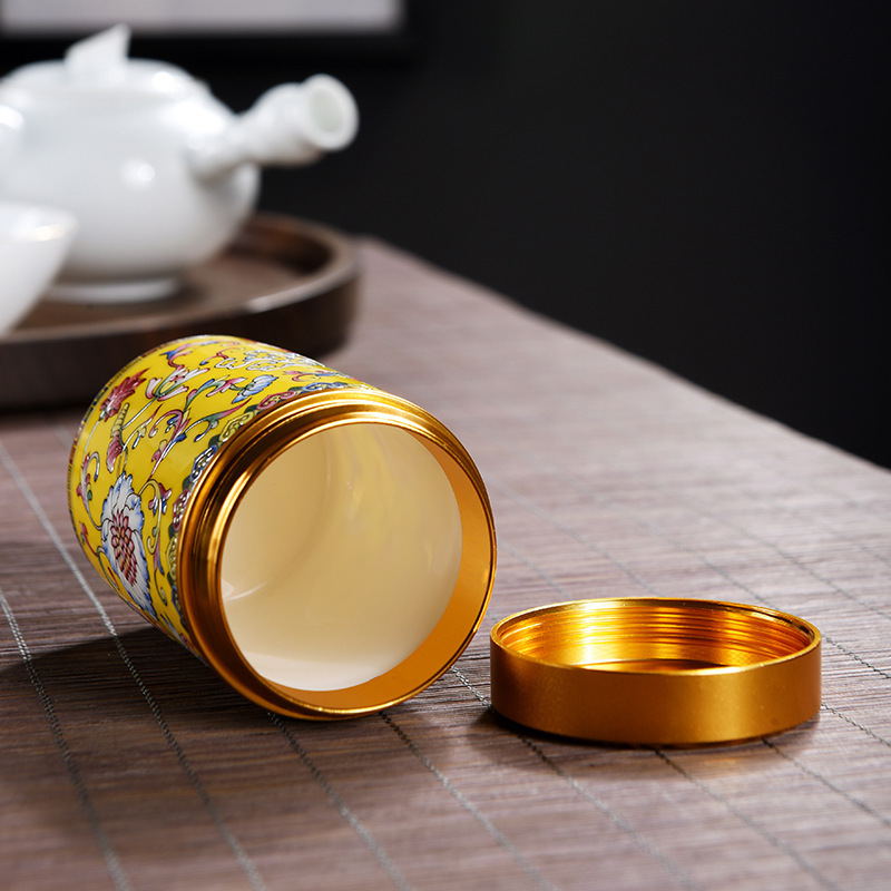 蓋加工茶葉缶創意改造密封蓋部品合金二点セット密封小型金属茶缶|undefined
