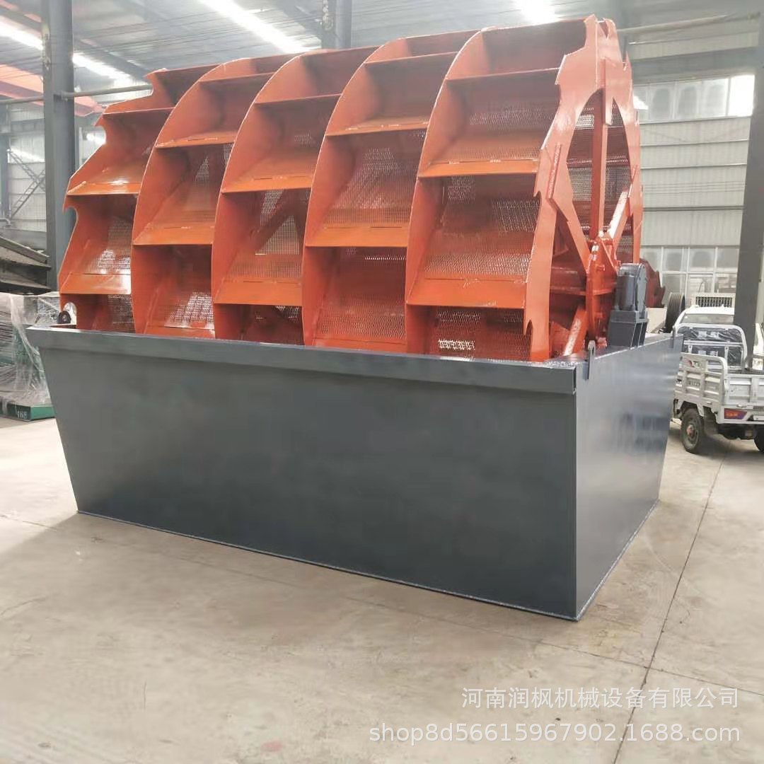 三排河沙水泥洗砂机 尾矿洗沙设备 河卵石砂石轮式洗沙机