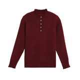 时尚花边拼接半高领针织衫内搭秋冬新款套头毛衣女打底一体绒上衣，女装针织衫/毛衣，妃慕昵服饰