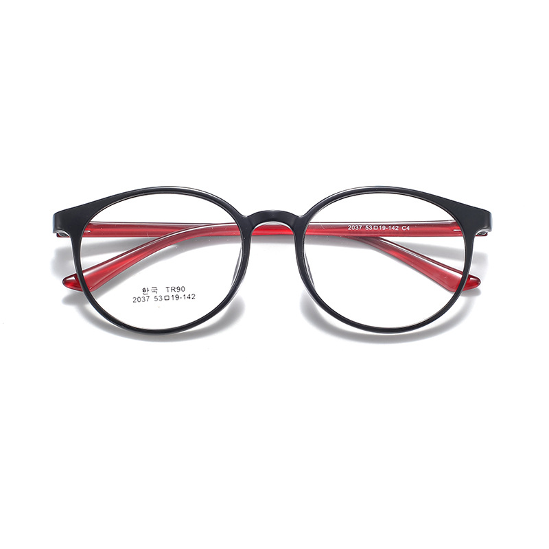 New Memory Comfortable TR90 Ultra Light Boys and Girls Children's Eyeglass Frame Fashion Two tone Round Frame Flat Light Eyeglass Frame Cross border