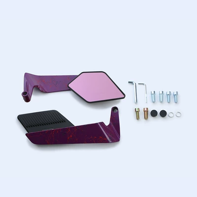 Motorcycle rearview mirror: Ducati Wide-View Blade Reflector - artistic-pattern-black-mirror-case-purple-purple-mirror