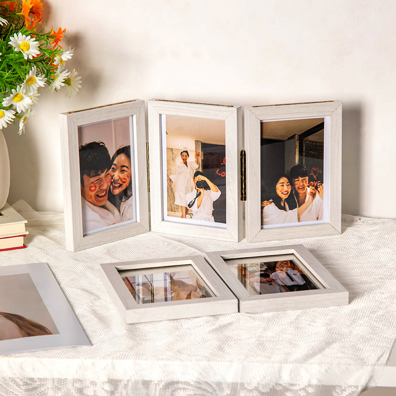 Wholesale Photo Frame Table Photo Combination 6 Inches 7 Inches 8 Foldableable Double-Sided Screen Photo Album Frame Creative Photo Frame