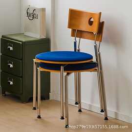 中古风餐椅现代简约侘寂风椅子网红家用设计师民宿餐桌椅