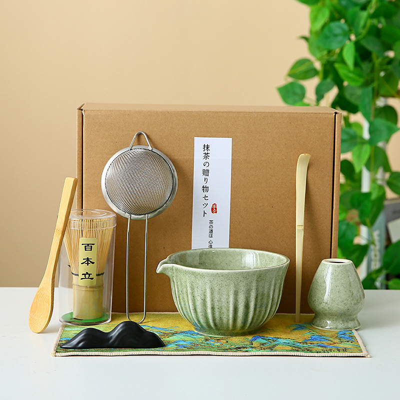 国境を越えた抹茶ボウル、抹茶ツール、ブラシ、日本茶茶碗、抹茶カップ、粉ボウル、ミキサー、茶筅器具セット|undefined
