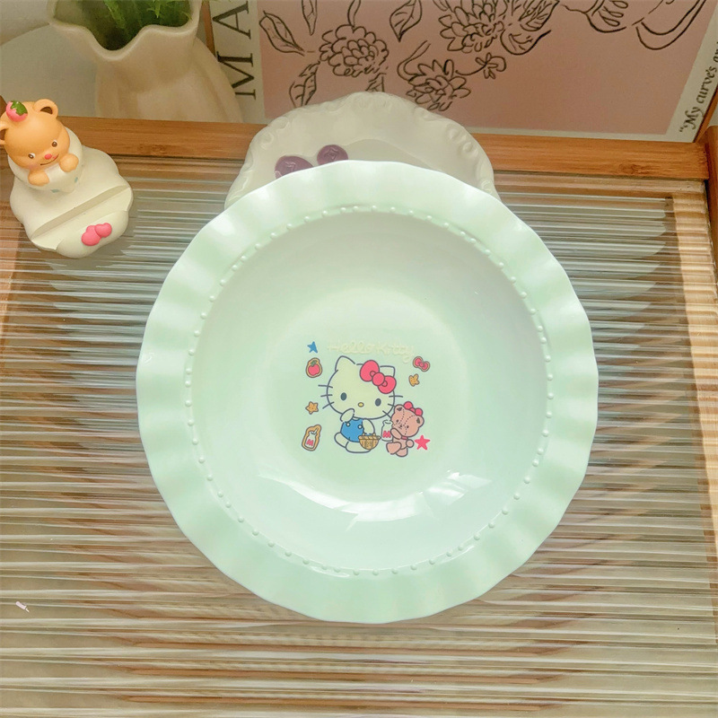 labubu马卡龙糖果色沙拉盘家用水果盘儿童甜品早餐零食水果蛋糕盘|undefined