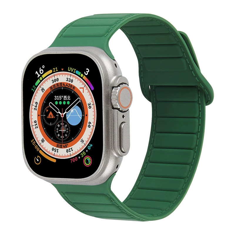 Подходит для браслета Apple 678910 поколения apple watch se из искусственной кожи с магнитным силиконовым ремешком для часов
