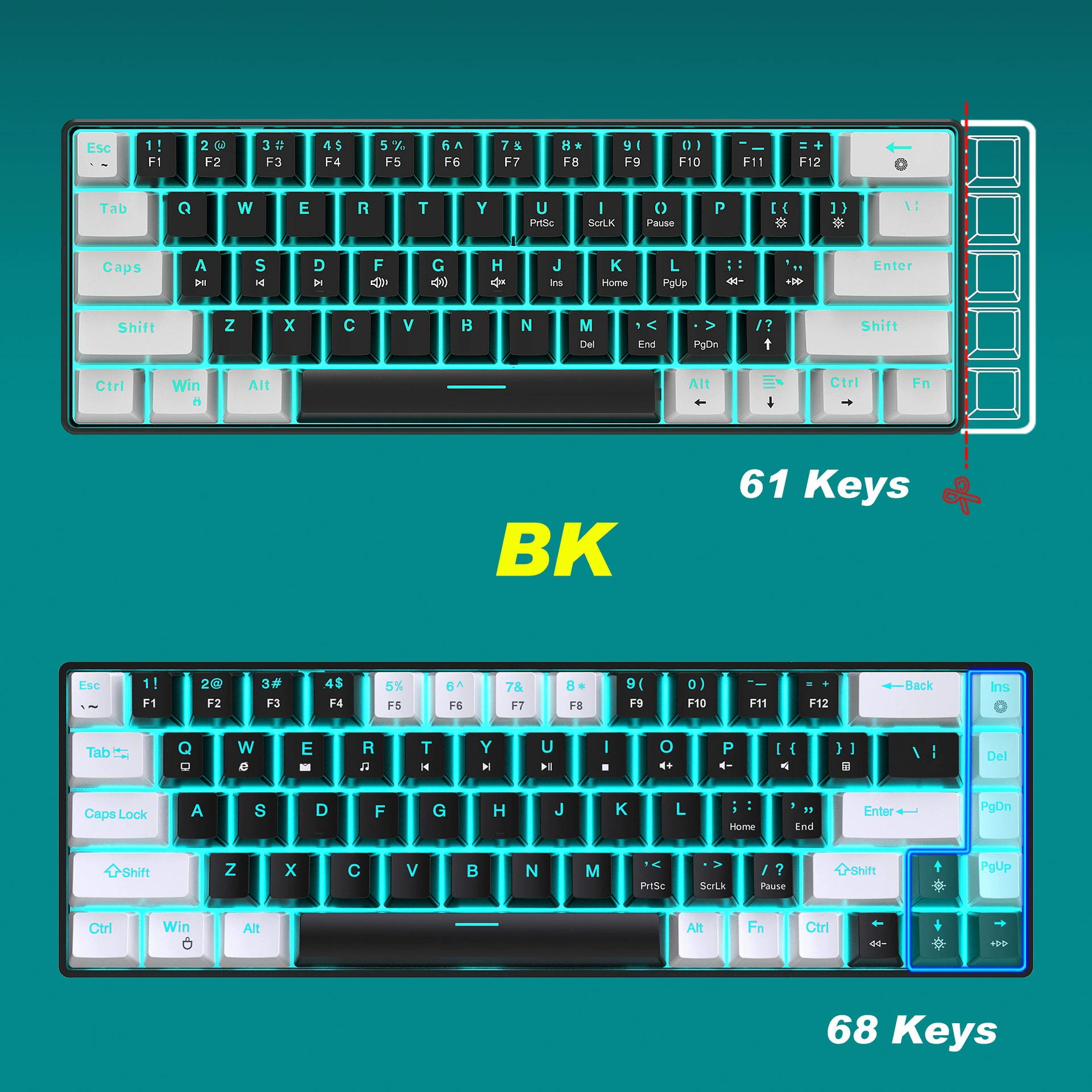 Новая проводная механическая игровая клавиатура с горячей заменой Blue Axis инженерные двухцветные инъекции клавиш Ice blue подсветка