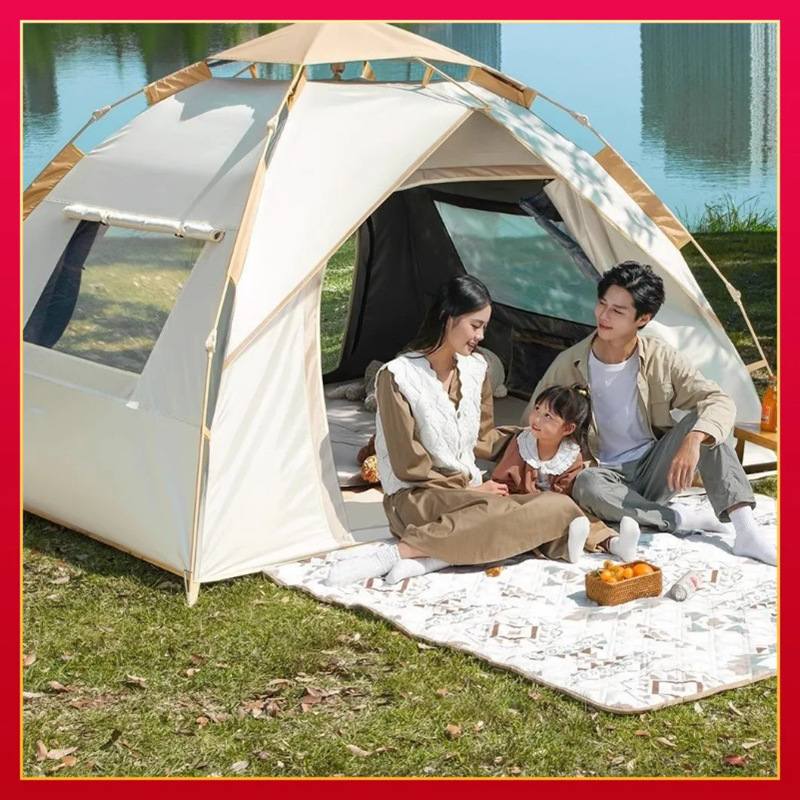 Tent for Outdoor Camping, Thickened and Rainproof, Suitable for 3-4 People, Fully Automatic, Sun Protection for 2 People, Ultra-Lightweight Equipment for Camping and Picnics Tent for Outdoor Camping, Thickened and Rainproof, Suitable for 3-4 People, Fully Automatic, Sun Protection for 2 People, Ultra-Lightweight Equipment for Camping and Picnics