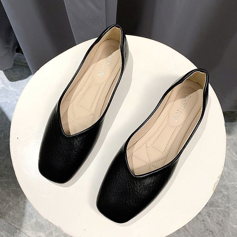 Damen Slipper Mit Eckiger Kappe Rutschfeste Flache Freizeitschuhe_voghion.com