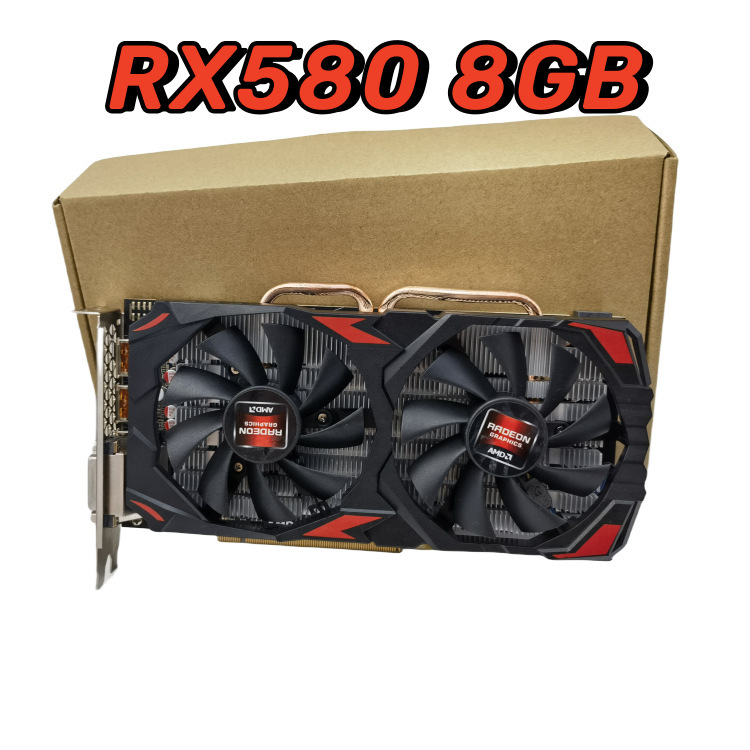 Aluminum Alloy + Plastic Rx580 8Gb Desktop Computer Gaming High-Definition Graphics Card High-End Card in Stock
