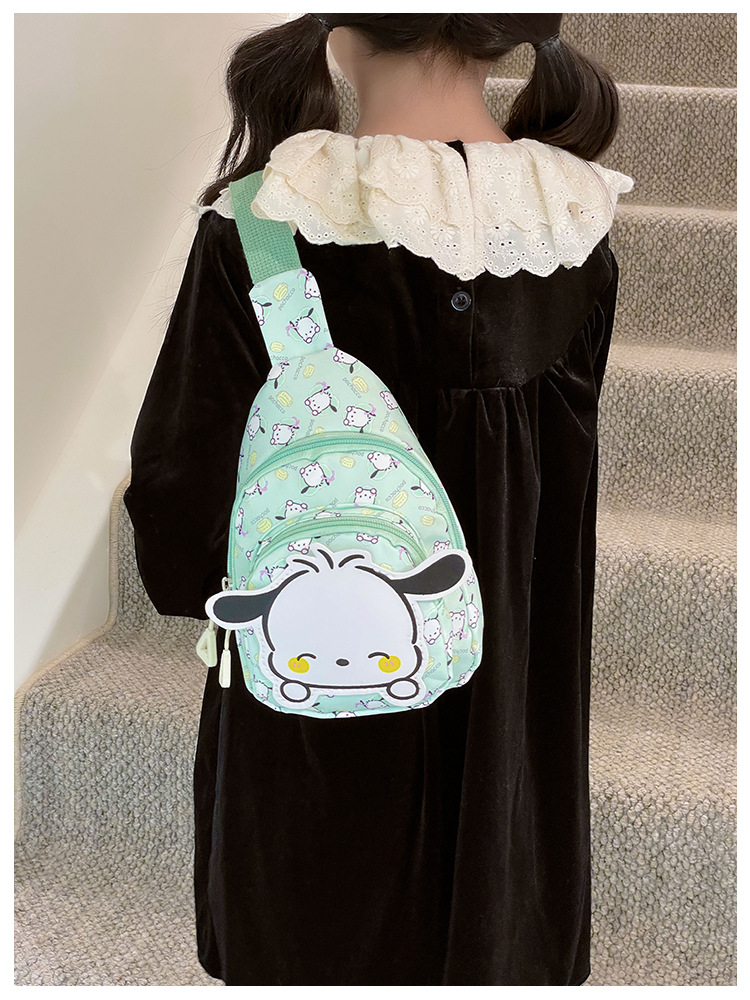 Wholesale new cross-border small-sized children's chest bags with double zippers and large capacity, cute single-shoulder bags for boys and girls in kindergartens undefined