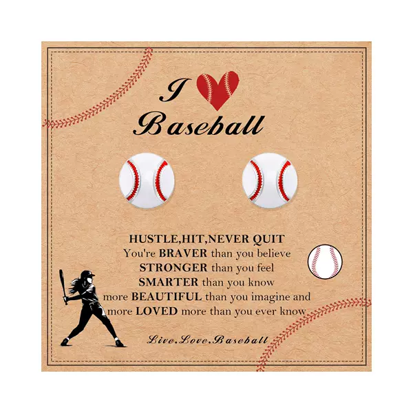 Women's Sports Earrings Football Volleyball European and American Game Earrings Blessing Card Fans Cheerleading Earrings