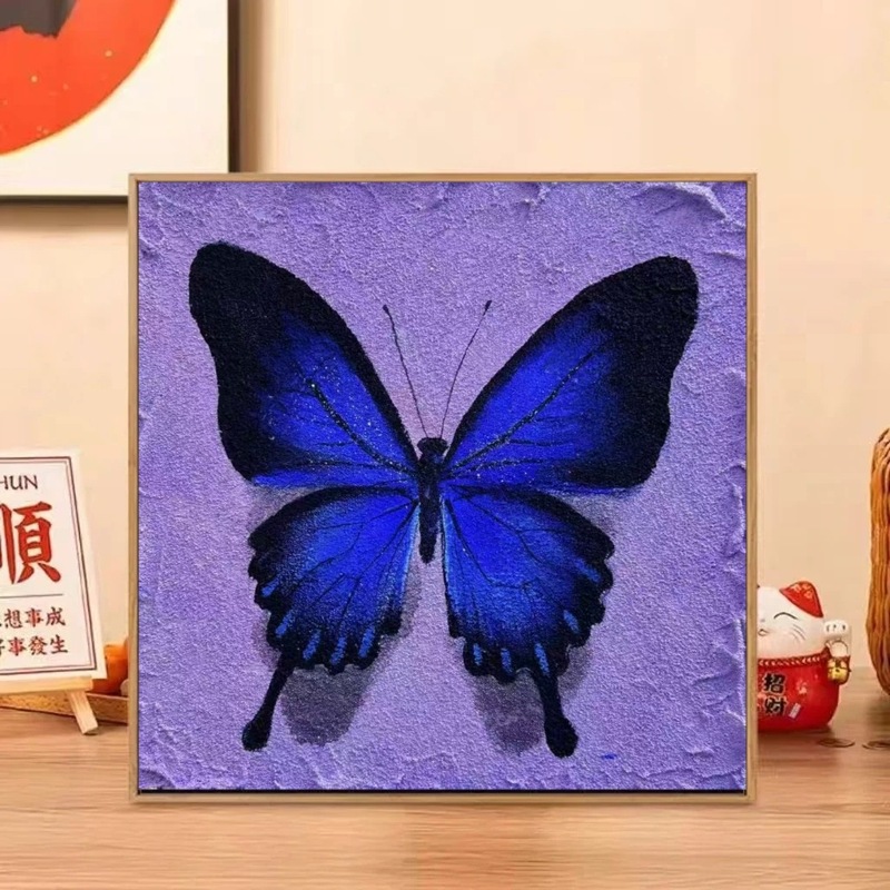diy数字肌理画30*30批发摆摊手作店石英砂治愈手绘填充风景装饰画|undefined