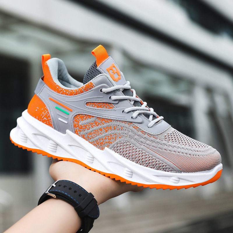 Zapatos de hombre, zapatos de tejido volador, primavera y verano, nuevos zapatos casuales deportivos de moda, suela suave, malla transpirable, zapatos de moda para correr, venta al por mayor transfronteriza